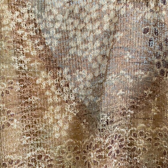 Vintage Y2K Gold Sparkle Camisole Knit Tank with Crossover, Ruching Floral Party - Picture 9 of 14